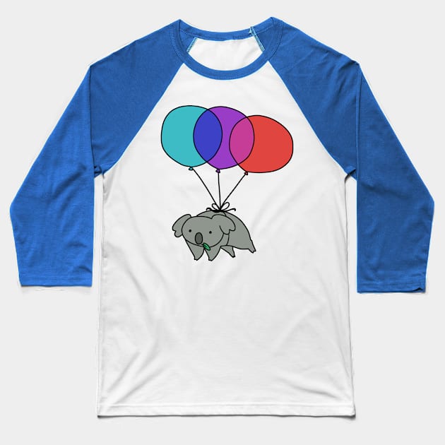 Balloon Koala Baseball T-Shirt by saradaboru